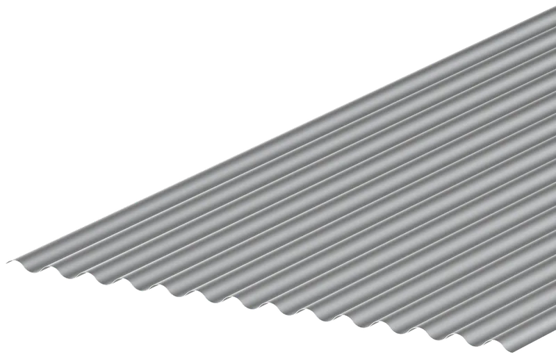 Freigestelltes Rendering: Wellblech in Anthrazit als Dacheindeckung