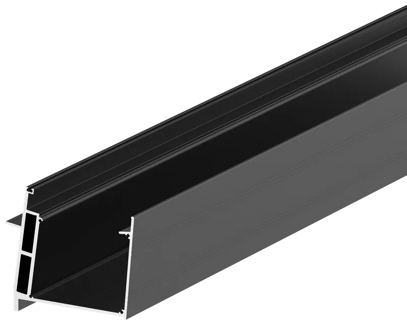 Freigestelltes Rendering: Rinnenprofil für Schiebedach-Systeme, Aluminium schwarz