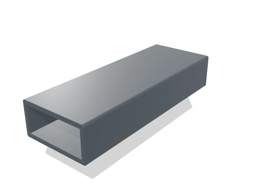 Rechteckrohr 40 x 20 x 2 mm, Querschnitt 40 × 20 × 2,0 mm, Darstellung