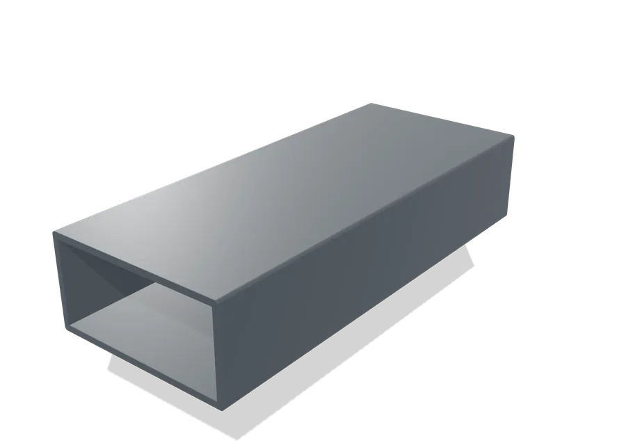 Rechteckrohr 100 x 50 x 3 mm, Querschnitt 100 × 50 × 3,0 mm, Darstellung