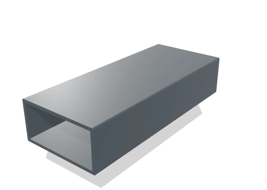 Rechteckrohr 120 x 60 x 4 mm, Querschnitt 120 × 60 × 4,0 mm, Darstellung