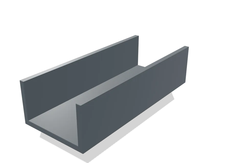 U-Profil 50 x 30 x 3 mm, Querschnitt 50 × 30 × 3,0 mm, Darstellung