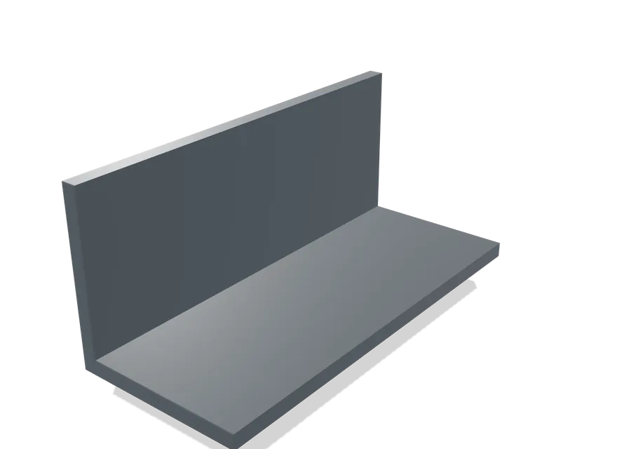 Winkelprofil 50 x 50 x 4 mm, Querschnitt 50 × 50 × 4,0 mm, Darstellung